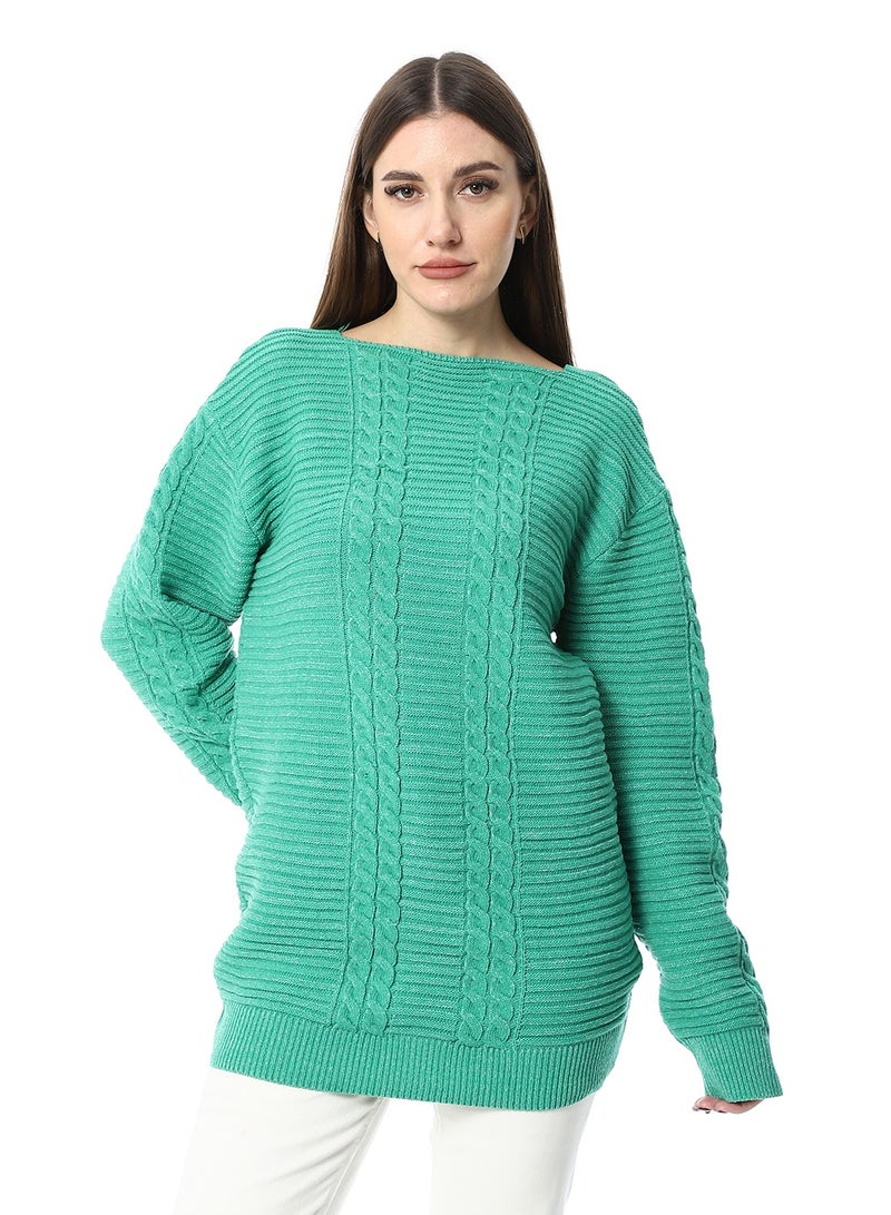 سيزار بلوفر صوف حريمي طويل برقبة دائرية - Image 1