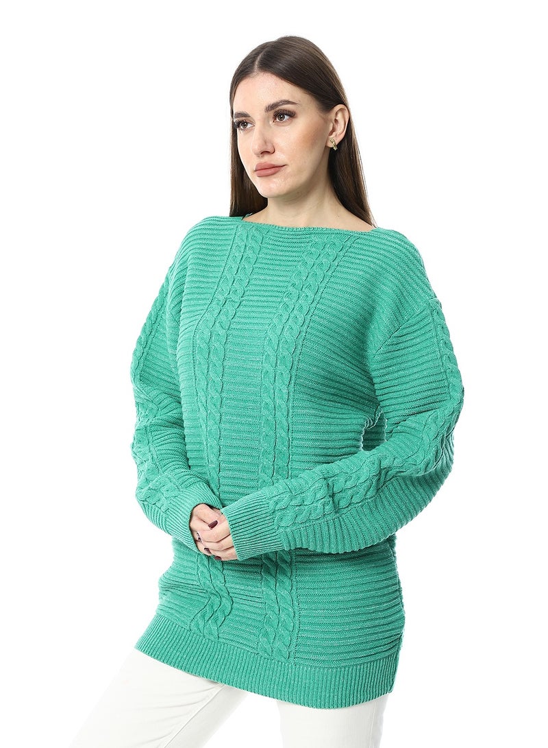 سيزار بلوفر صوف حريمي طويل برقبة دائرية - Image 4