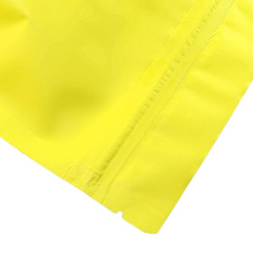 QQ Studio Double Sided Matte Heat Sealable Mylar Aluminum Standup Bags (100 Bags) (5.1" x 7.1", Matte Yellow) - Image 3