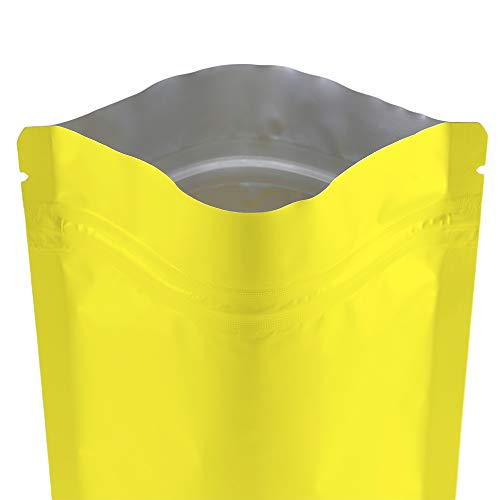 QQ Studio Double Sided Matte Heat Sealable Mylar Aluminum Standup Bags (100 Bags) (5.1" x 7.1", Matte Yellow) - Image 2