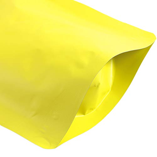 QQ Studio Double Sided Matte Heat Sealable Mylar Aluminum Standup Bags (100 Bags) (5.1" x 7.1", Matte Yellow) - Image 4