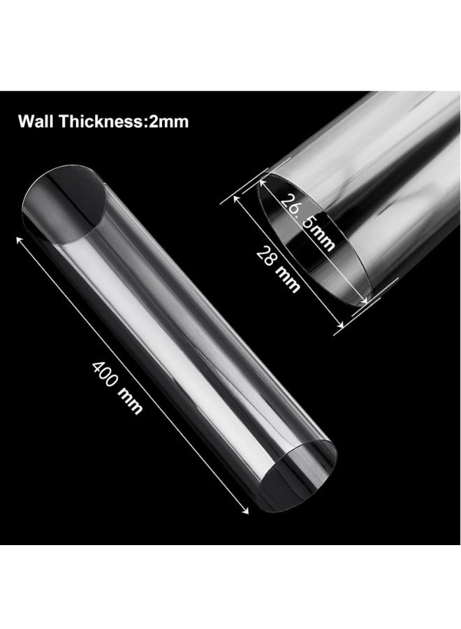 LAMAY 10PCS acrylic tube 5PCS 28 * 2 * 400mm & 5PCS 12 * 1 * 400mm Wall Thickness Plastic Tubing, Clear DIY Acrylic Tube chemicals Resistant Round Polycarbonate Tubing - Image 2