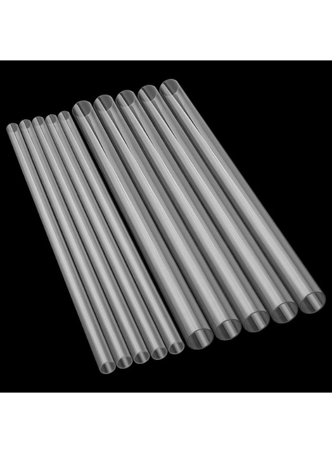 LAMAY 10PCS acrylic tube 5PCS 28 * 2 * 400mm & 5PCS 12 * 1 * 400mm Wall Thickness Plastic Tubing, Clear DIY Acrylic Tube chemicals Resistant Round Polycarbonate Tubing - Image 1