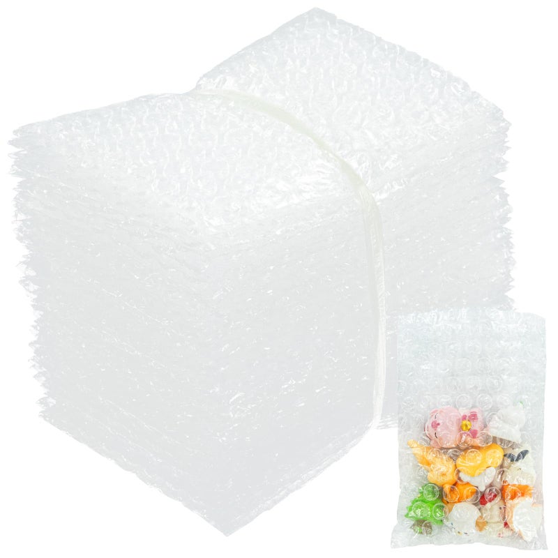 SEUNGCH 50-Pack 4"x6"Clear Bubble Out Bags for Packing & Shipping â€“ Double-Wall Bubble Cushioning Pouch for Moving & Fragile small Items Storage - Image 1