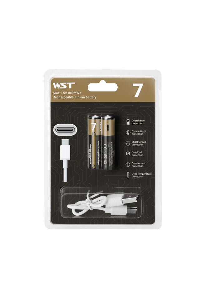 WST AAA Rechargeable Batteries 1.5V 800mWh – USB Type-C Charging Lithium Battery – High Performance, Safe & Long-Lasting with Overcharge and Short Circuit Protection - Image 1