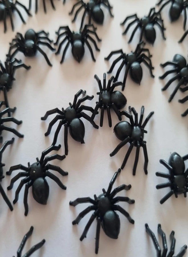 RillyRellow Miniature Black Spiders, Tiny Halloween Spiders, 30PCS, Plastic, Spider Style, Black, 1:12 Scale, Dollhouse Decor - Image 2