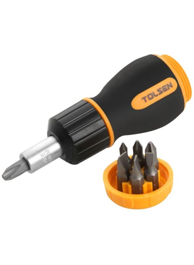 Tolsen 20033 7-in-1 Reversible Ratchet Screwdriver Set Multi-Bit Driver with Bit Storage - Image 1