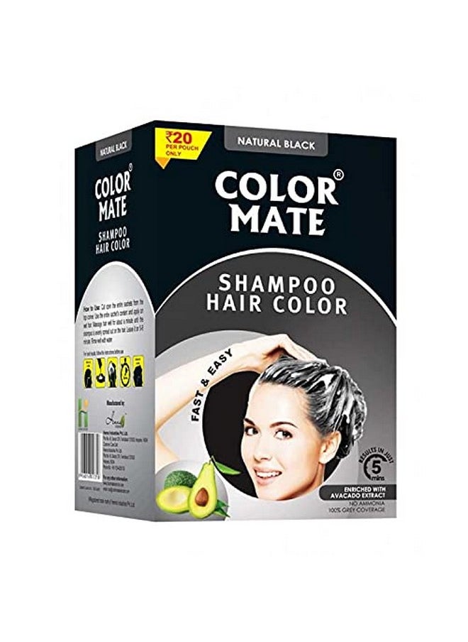 COLOR MATE Shampoo Hair Color (Natural Black)  - Image 1