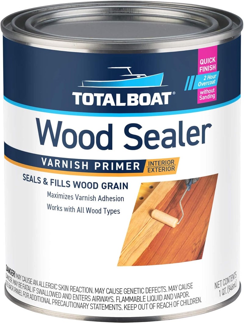 TotalBoat Wood Sealer - Marine Grade Sanding Sealer and Pre Varnish Primer for Boats and Wood (Quart) - Image 1