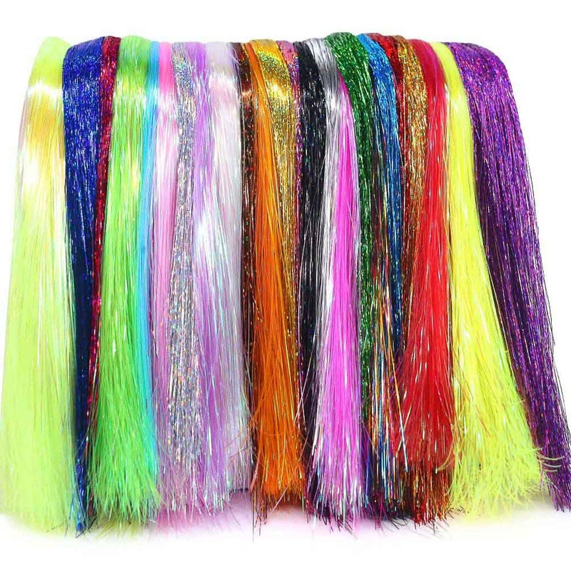LURELINK-Flashabou-Fly-Tying-Materials-Making-Flies-Jig-Fishing-Lure-Supplies 12&24 Colors Crystal Krystal Flash String Holographic Ripple Saltwater Freshwater (24-Color Combinations) - Image 1