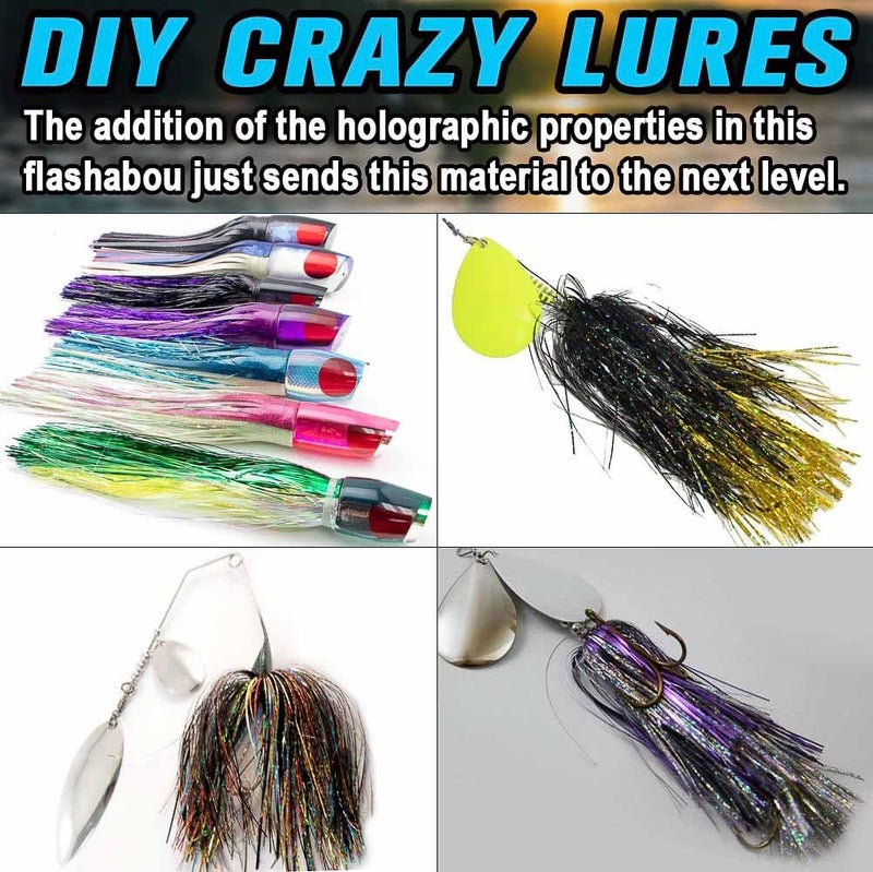 LURELINK-Flashabou-Fly-Tying-Materials-Making-Flies-Jig-Fishing-Lure-Supplies 12&24 Colors Crystal Krystal Flash String Holographic Ripple Saltwater Freshwater (24-Color Combinations) - Image 3