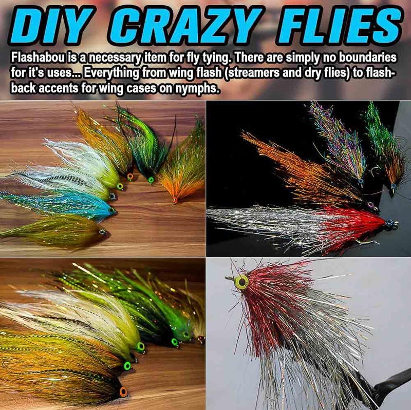 LURELINK-Flashabou-Fly-Tying-Materials-Making-Flies-Jig-Fishing-Lure-Supplies 12&24 Colors Crystal Krystal Flash String Holographic Ripple Saltwater Freshwater (24-Color Combinations) - Image 2