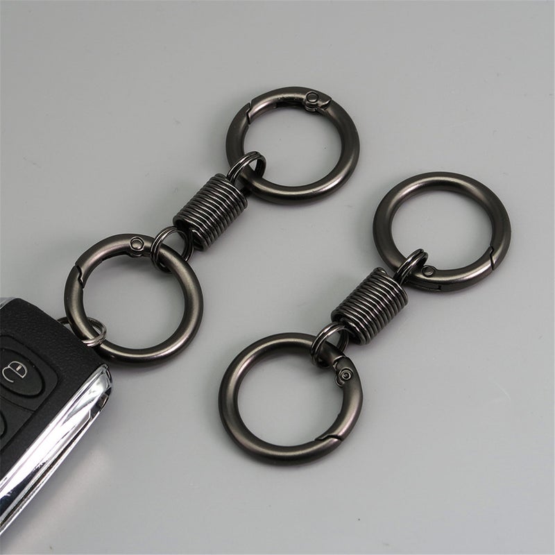 Spring Double Ring Keychain: Grey TC4 Titanium Alloy 17g CNC One-Piece Molding - 360° Rotation Anti-Tangle Spring Ring Keychain for Home Organization, Bag Pendant Accessory & Jewelry Link - Image 5