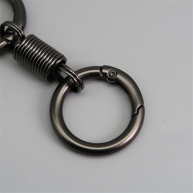 Spring Double Ring Keychain: Grey TC4 Titanium Alloy 17g CNC One-Piece Molding - 360° Rotation Anti-Tangle Spring Ring Keychain for Home Organization, Bag Pendant Accessory & Jewelry Link - Image 4