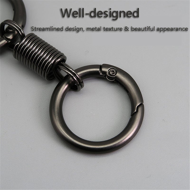 Spring Double Ring Keychain: Grey TC4 Titanium Alloy 17g CNC One-Piece Molding - 360° Rotation Anti-Tangle Spring Ring Keychain for Home Organization, Bag Pendant Accessory & Jewelry Link - Image 1