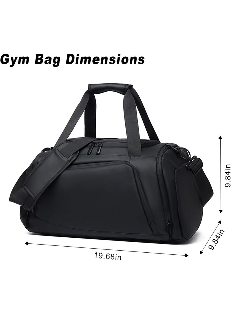 Gym Bag Unisex Large Capacity Duffel Bag 2-in-1 Carry Modes Waterproof Duffle Bag Outdoor Sports Portable Fitness Bag Dry and Wet Separation Shoulder Bag with Independent Shoe Compartment Suitable for Short-Distance Travel for Men Women Multi-occasion Application of Sports Bag,black - Image 3