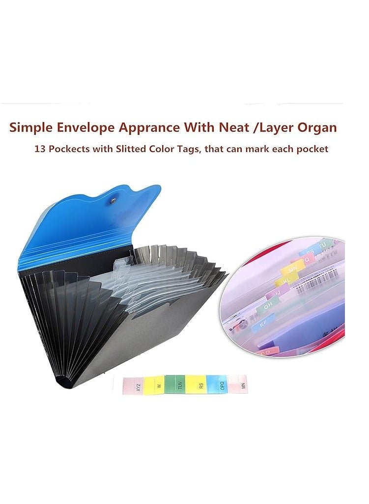 Generic 2-Piece Expanding Cheque Book Holder Case, 12 Pocket Multi Passbook Holder/Bill Folder/Passport/Memo Cards/Cash Storage Pouch Organizer with Elastic Swing (Color May Vary)  - Image 3