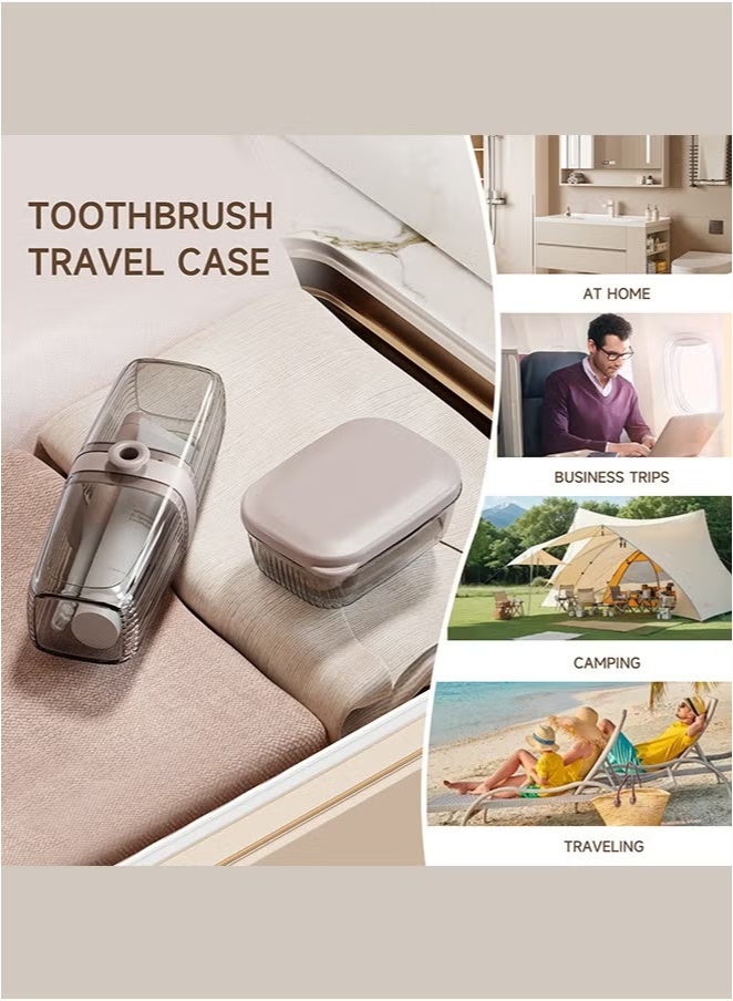 bdo BDO Travel Toothbrush Case, 2 in 1 Dustproof Toothbrush Cover and Rinse Cup, Large Capacity Toothbrush Cup, Portable Storage Container for Business, Camping, School, Trip  - Image 4