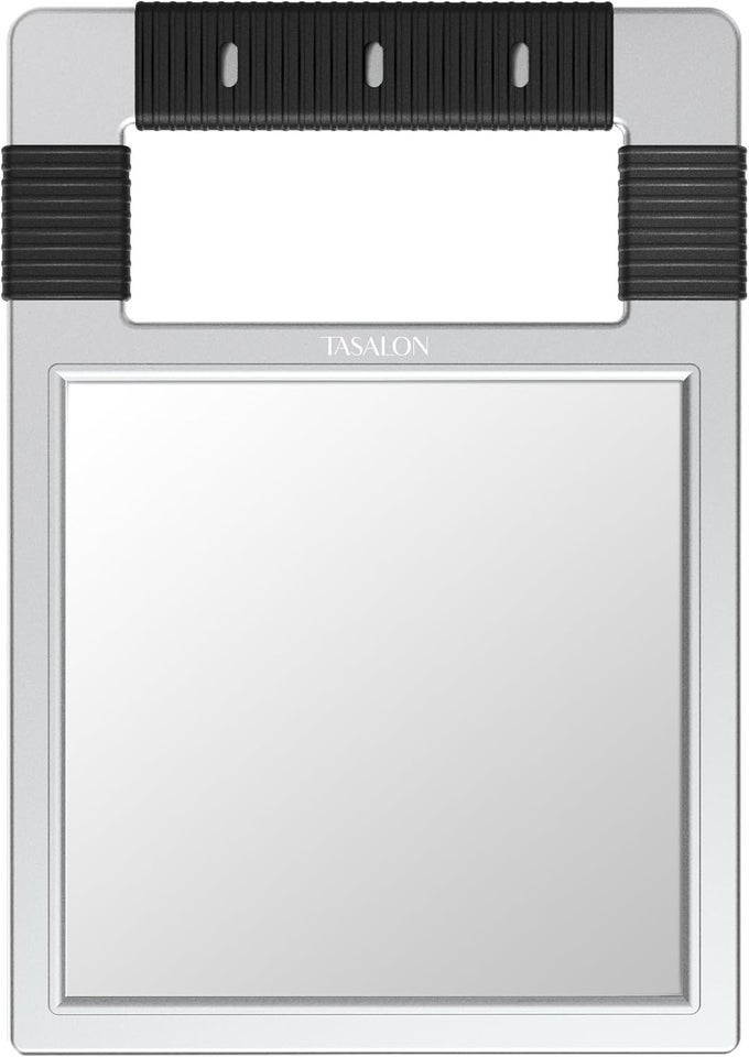 UNBREAKABLE HAND MIRROR, SILVER, RECTANGULAR, TABLETOP MOUNT, ABS FRAME, HANDHELD MIRROR FOR BARBER, SALON, MAKEUP, SHOWER