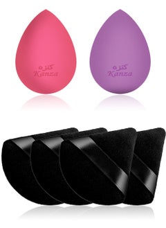 Kanza 6 Pieces Powder Puff and Face Makeup Sponge Set Velour Soft Puff and Sponge for Loose Powder Mineral Powder Body Powder Wet Dry Cosmetic Foundation Sponge Makeup Tool Sponge and Puff Duo  - Image 2