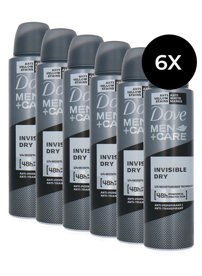 Dove Antiperspirant Deodorant Invisible Dry Black 150ml (Pack of 6)  - Image 1