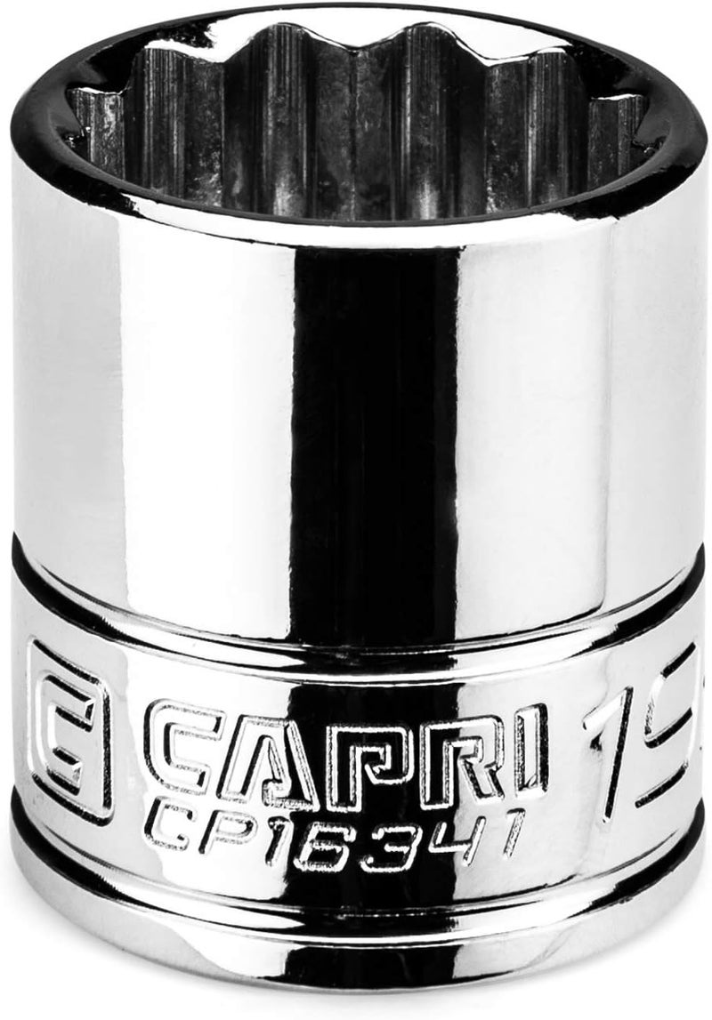 Capri Tools 19 mm Shallow Socket, 3/8 in. Drive, 12-point, Metric - Image 1