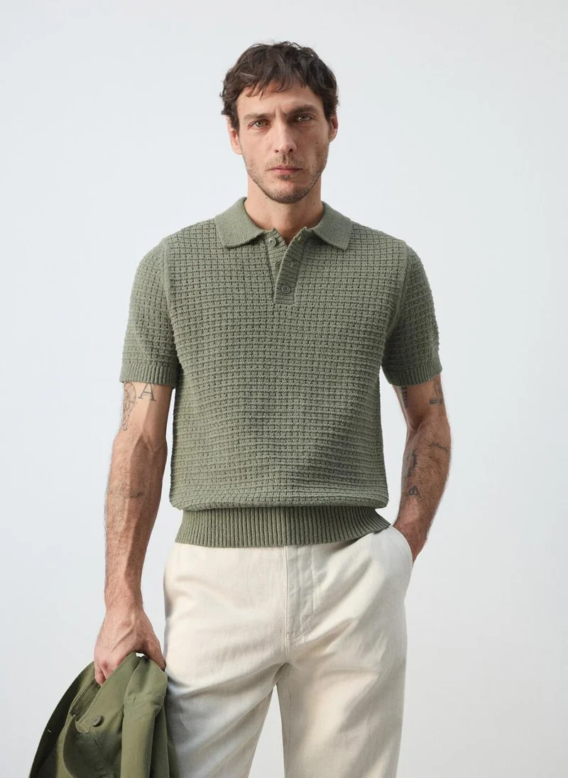 مانجو مان Waffle knit polo