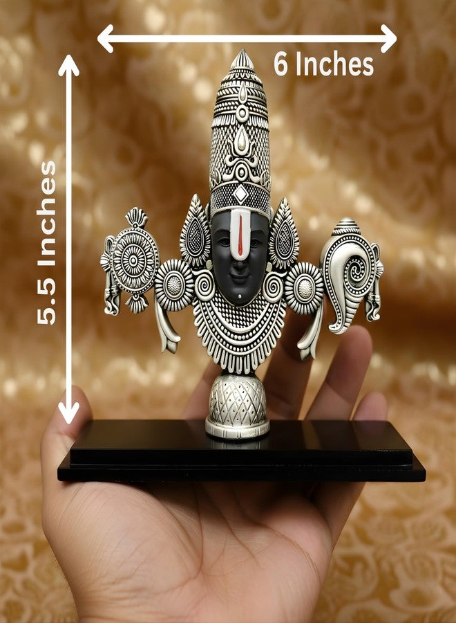 Dev Aastha 999 Silver Plated Balaji Statue | 6-Inch Lord Venkateswara Swamy Idol for Pooja Mandir & Prayer Room | Elegant Vastu Table Showpiece & Auspicious Religious Gift Idea - Image 2