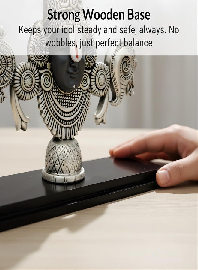 Dev Aastha 999 Silver Plated Balaji Statue | 6-Inch Lord Venkateswara Swamy Idol for Pooja Mandir & Prayer Room | Elegant Vastu Table Showpiece & Auspicious Religious Gift Idea - Image 4