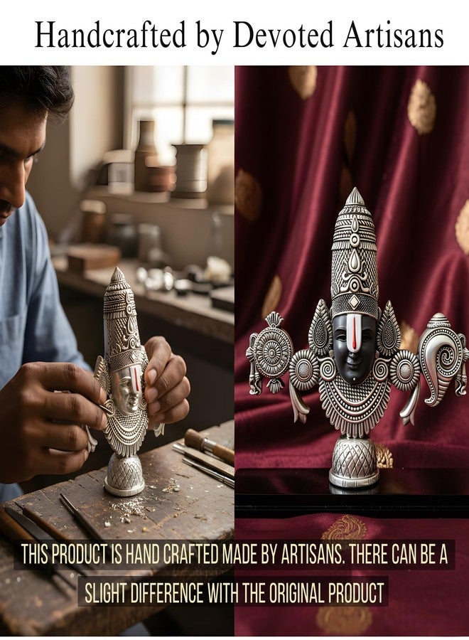 Dev Aastha 999 Silver Plated Balaji Statue | 6-Inch Lord Venkateswara Swamy Idol for Pooja Mandir & Prayer Room | Elegant Vastu Table Showpiece & Auspicious Religious Gift Idea - Image 5