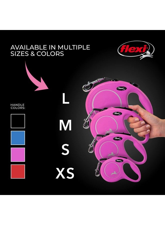 فلكسي مقود فليكسي نيو كلاسيك القابل للسحب للكلاب الصغيرة حتى وزن 26 رطلاً - 16 قدماً، وردي | مقود مانع للتشابك للمشي مع فرامل بيد واحدة، وإيقاف مؤقت، وقفل | منتج ألماني عالي الجودة - Image 5
