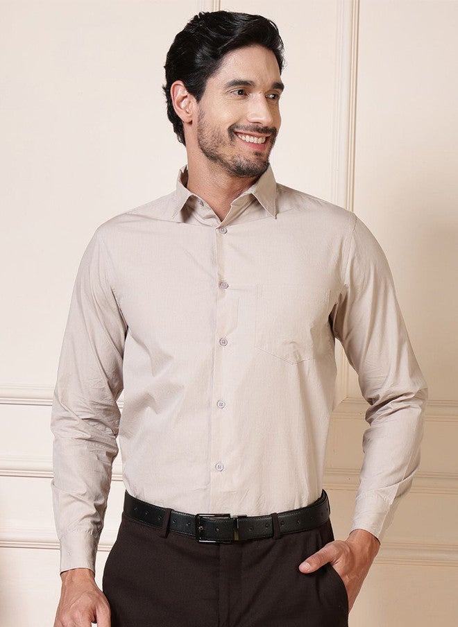 elioop Premium Relaxed Fit Spread Collar Long Sleeves Cotton Formal Shirt - Image 1