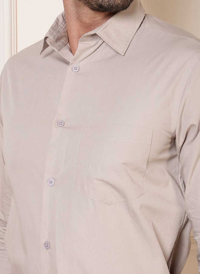 elioop Premium Relaxed Fit Spread Collar Long Sleeves Cotton Formal Shirt - Image 2