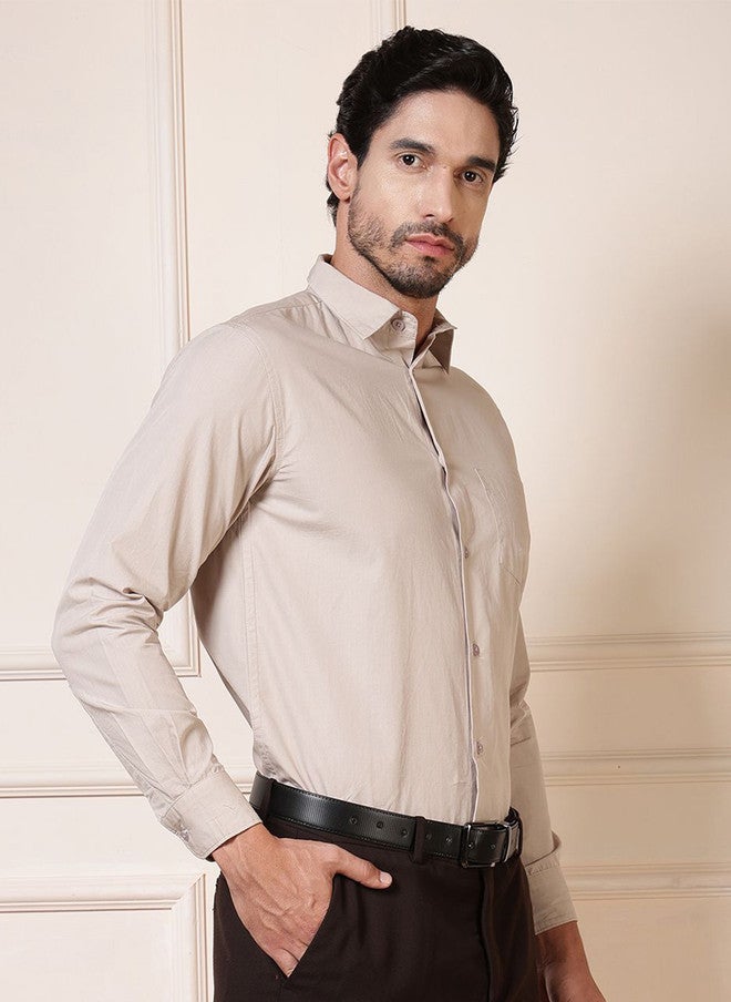 elioop Premium Relaxed Fit Spread Collar Long Sleeves Cotton Formal Shirt - Image 3