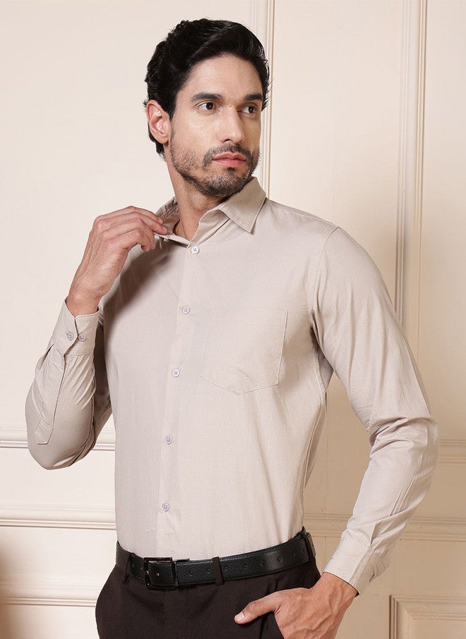elioop Premium Relaxed Fit Spread Collar Long Sleeves Cotton Formal Shirt - Image 4