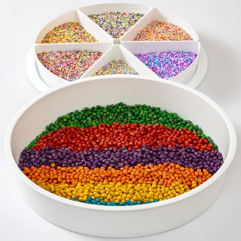 Odoorgames Round Sensory Bin with Lid Large 169 Sealable 6 Removable Storage Dividers Sensory Tray for Toddler Play and Educational Activities - Image 2