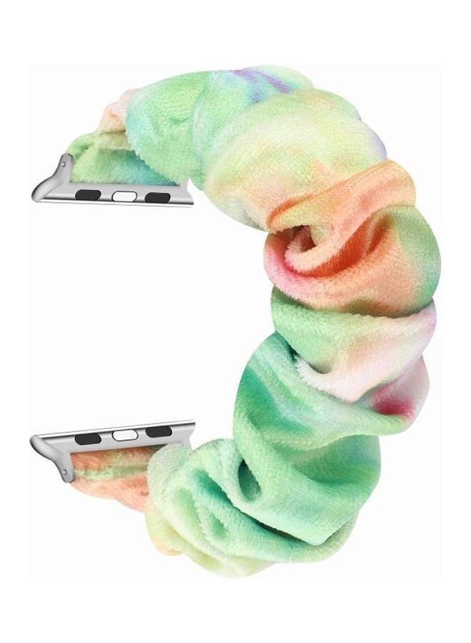 NIBEMINENT Flannel Hair Ring Replacement Strap Watchband For Apple Watch Series 7/6/SE/5/4/3/2/1 45/44/42mm Multicolour - Image 2