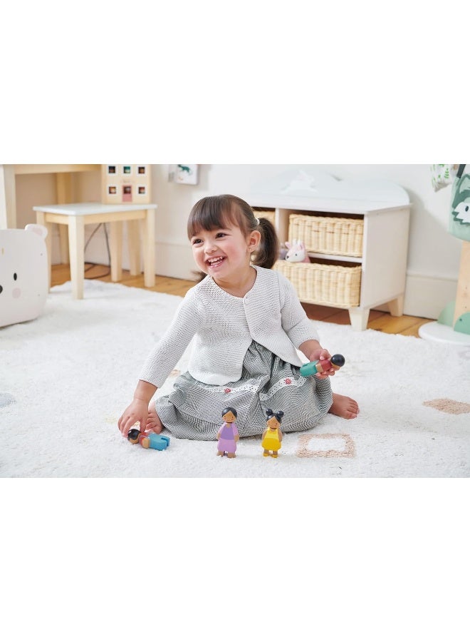 Tender Leaf Toys - Sunny Doll Family - Set of 4 Multicultural Wooden Dolls for Miniature Games and Doll House Play - Inspires Endless Imaginative Play - Age 3+ - Image 4