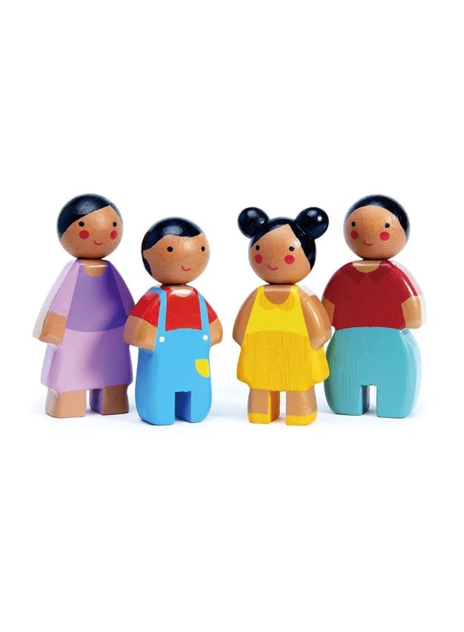 Tender Leaf Toys - Sunny Doll Family - Set of 4 Multicultural Wooden Dolls for Miniature Games and Doll House Play - Inspires Endless Imaginative Play - Age 3+ - Image 2