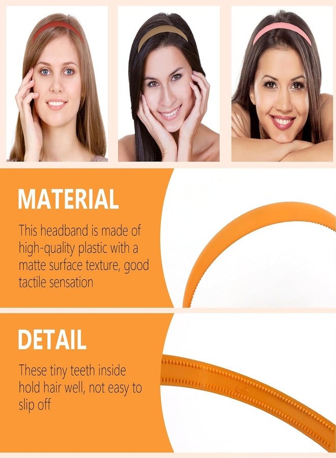PACTIV 12pcs Plastic Hair Bands For Women Solid Color Hair Accessories Fashion Hair Bands Headbands With Teeth - Image 5