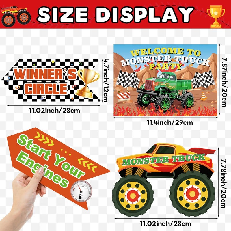 Abilat 20 Pcs Truck Party Sign Decorations Welcome to Truck Party Supplies for Boys Car Theme Birthday Decor Wall Door Porch Yard Sign Photo Booth Props - Image 3
