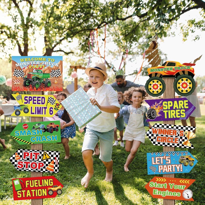 Abilat 20 Pcs Truck Party Sign Decorations Welcome to Truck Party Supplies for Boys Car Theme Birthday Decor Wall Door Porch Yard Sign Photo Booth Props - Image 4