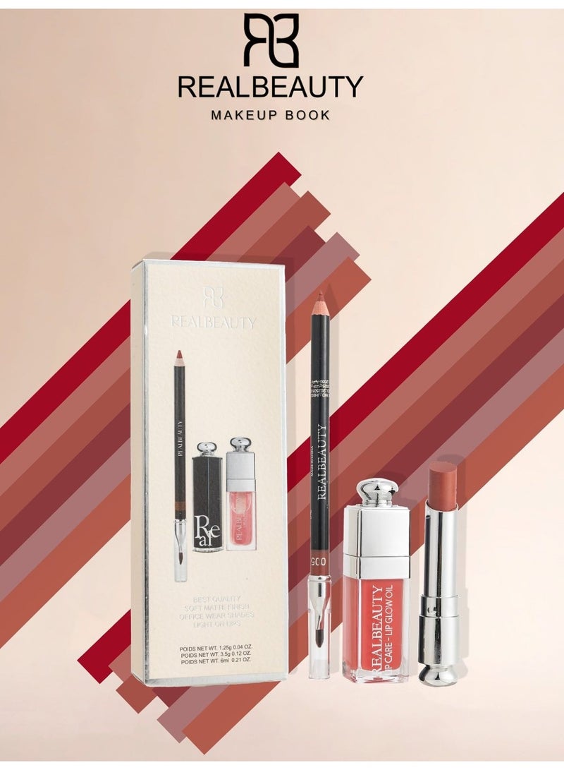 ريال بيوتي طقم أحمر شفاه مع محدد – ثبات وأناقة بإطلالة متقنة - Image 1