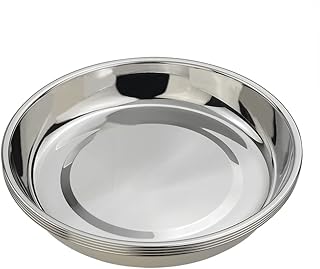 Eagrye 4-Pack Stainless Steel Dinner Plates Dish, Round Plate - Image 1