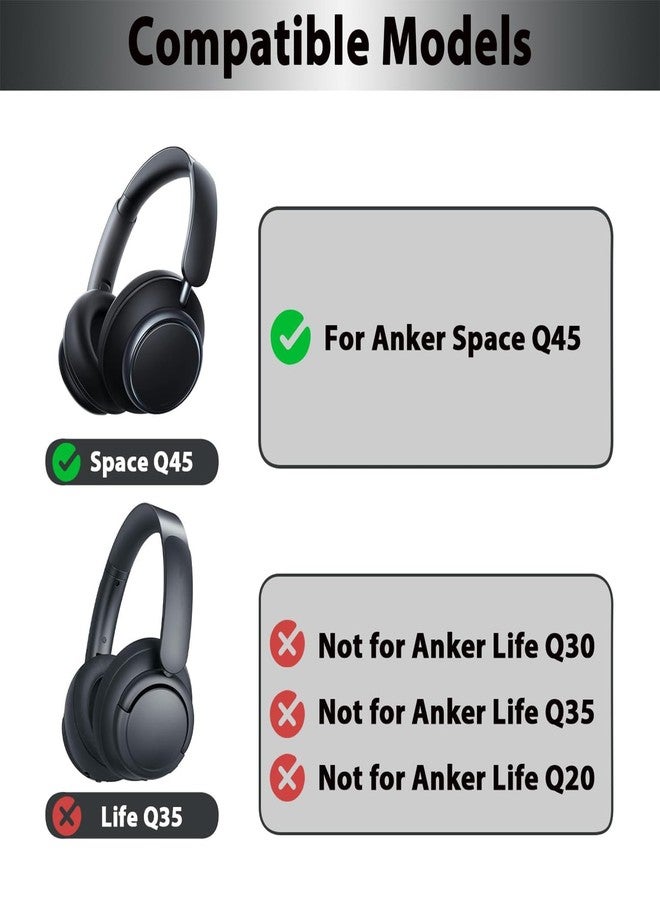 Adhiper Replacement Ear Pads for Soundcore Space Q45, Upgraded Cooling Gel Earpad Cushions for Soundcore by Anker Space Q45 Headphones - High Density Memory Foam, Added Thickness - Image 2