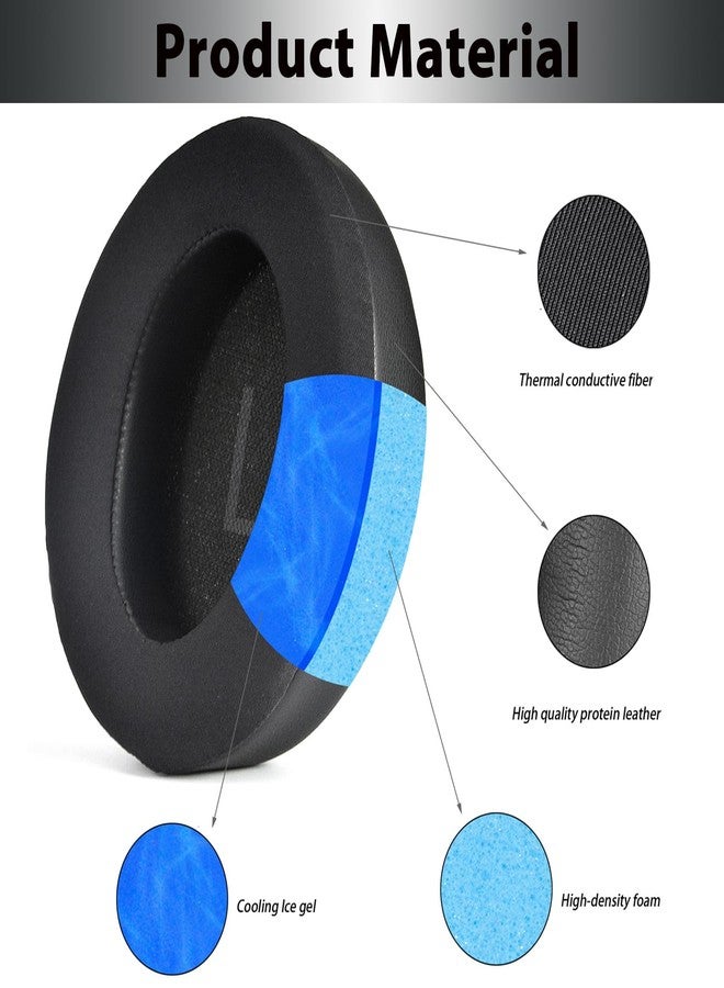 Adhiper Replacement Ear Pads for Soundcore Space Q45, Upgraded Cooling Gel Earpad Cushions for Soundcore by Anker Space Q45 Headphones - High Density Memory Foam, Added Thickness - Image 3