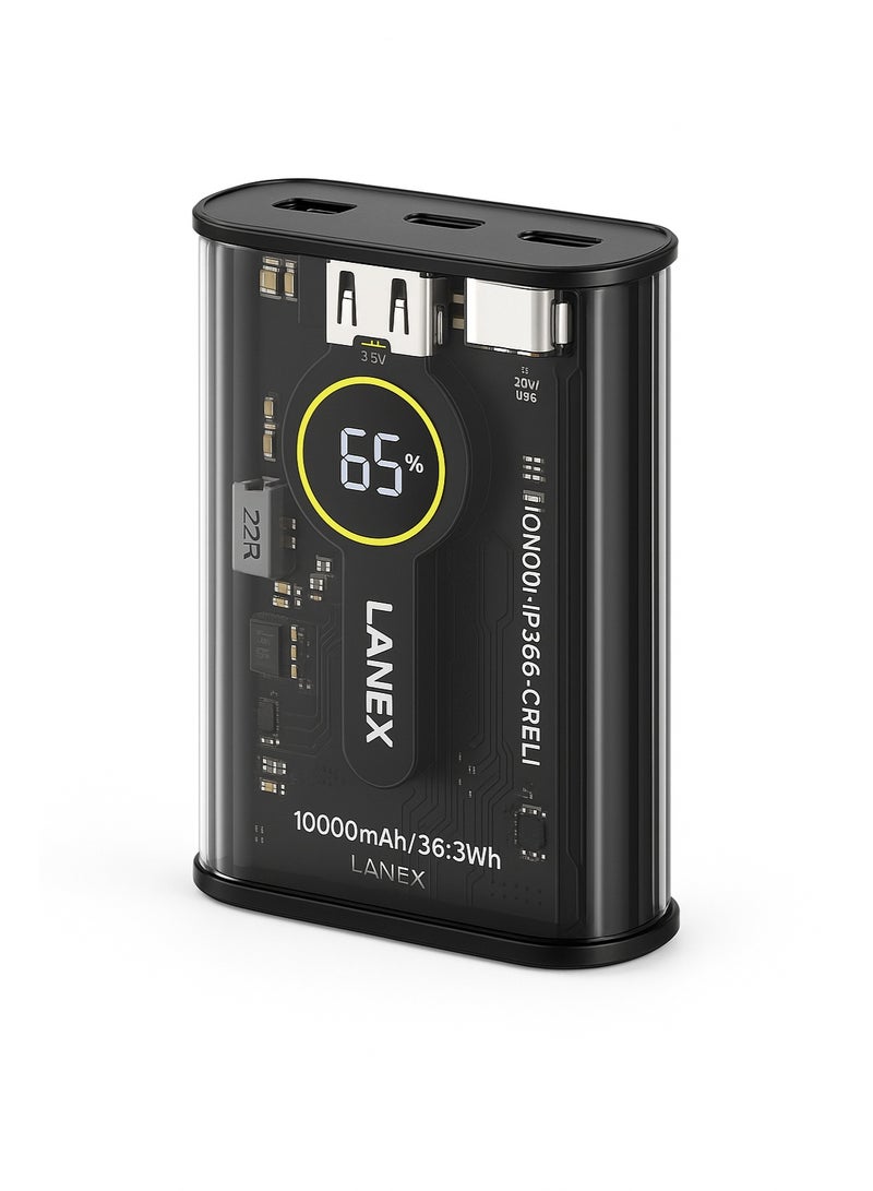 LANEX LP23 Transparent Power Bank 10000mAh, 22.5W Fast Charging with Digital Display – 1-Year Warranty from Official Egypt Distributor - Image 5