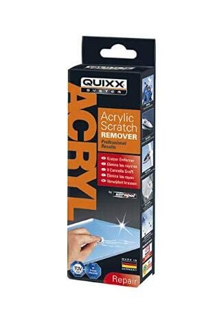 QUIXX 2019 Acrylic Scratch Remover for All Kinds of Acrylic and Plastic (50g Polish/1 Cloth/2 Sandpaper) - Image 2