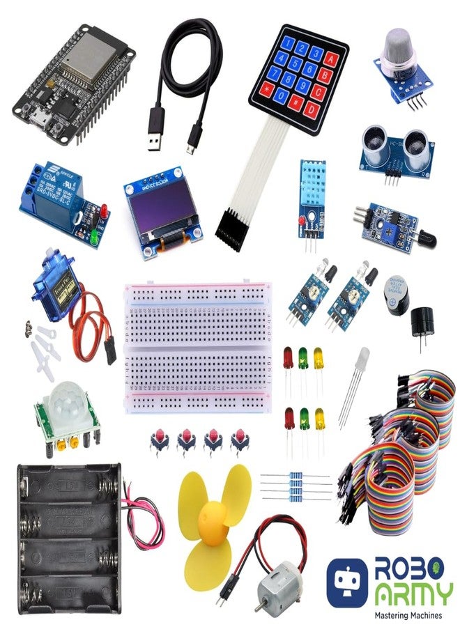 Roboarmy IoT & Home Automation Kit | 17+ DIY Projects | Compatible with ESP32 | Build Smart Home Devices, Sensors, Web Server & MIT App Control | STEM Educational Kit for Students 10+ - Image 2