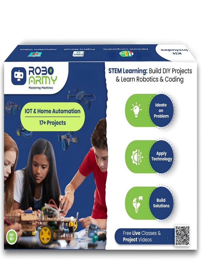 Roboarmy IoT & Home Automation Kit | 17+ DIY Projects | Compatible with ESP32 | Build Smart Home Devices, Sensors, Web Server & MIT App Control | STEM Educational Kit for Students 10+ - Image 1